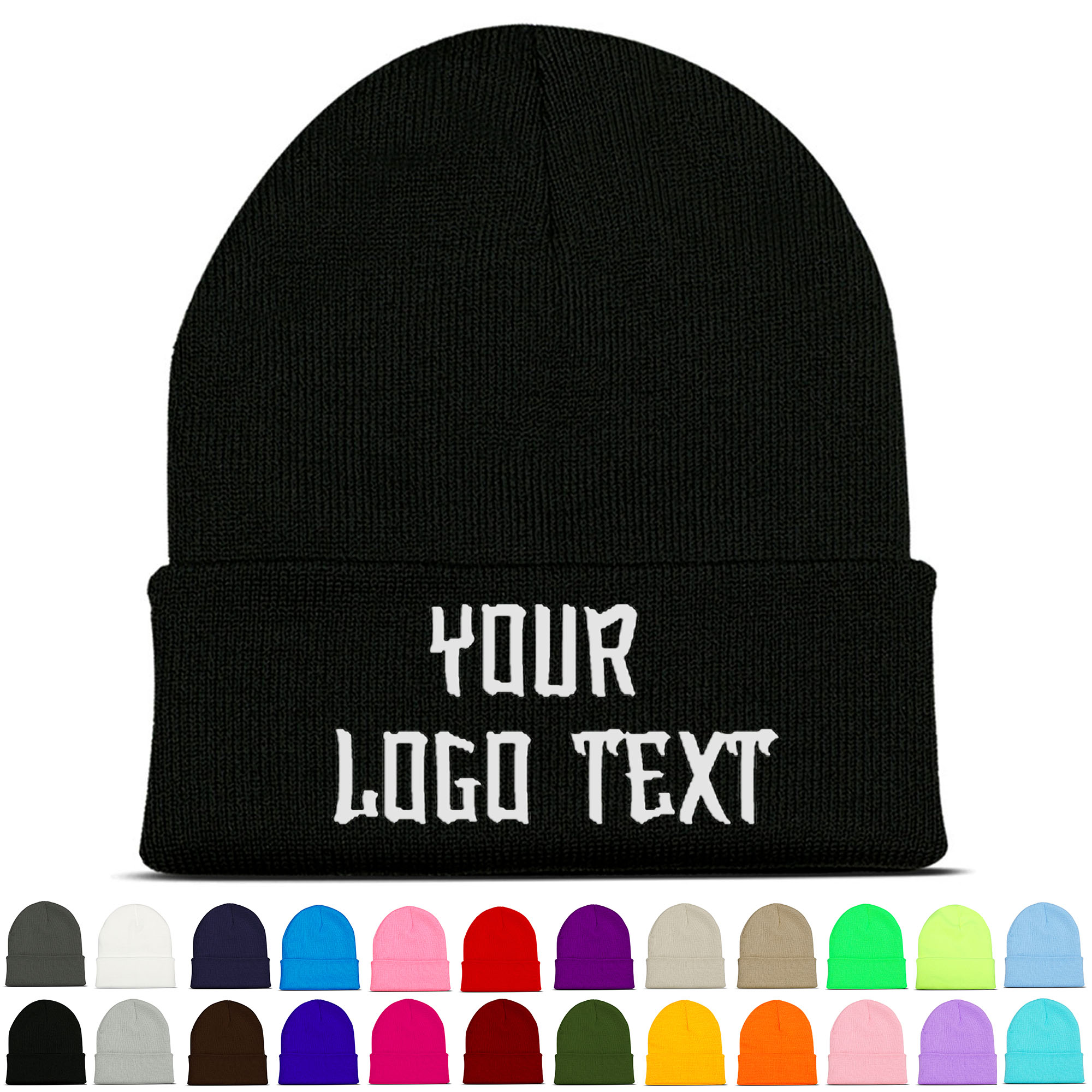 

Embroidered Custom Logo Text Name Beanie Women Men Winter Warmer Knitted Hat Teenager Personalized Cap, 12#