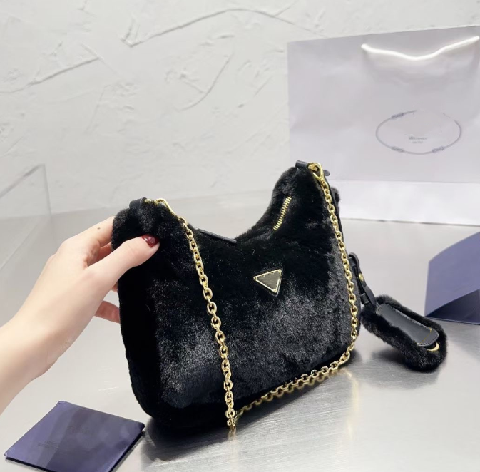 

Shoulder Bag Hobo Crossbody Bags Underarm Bag Chain Bags Plush Hand-Carrying Bag Women, Aspic