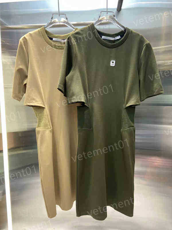 

Womens Dresses Casual Cutout Waist Round Neck High Quality Dress Luxury Comfortable Designer Dresses Woman Clothing