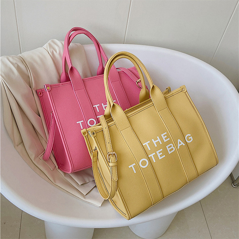 

women tote shoulder bags crossbody bag luxury high quality large Capacity pu leather purse fashion designer girl handbags shopping bag PS5, Pink