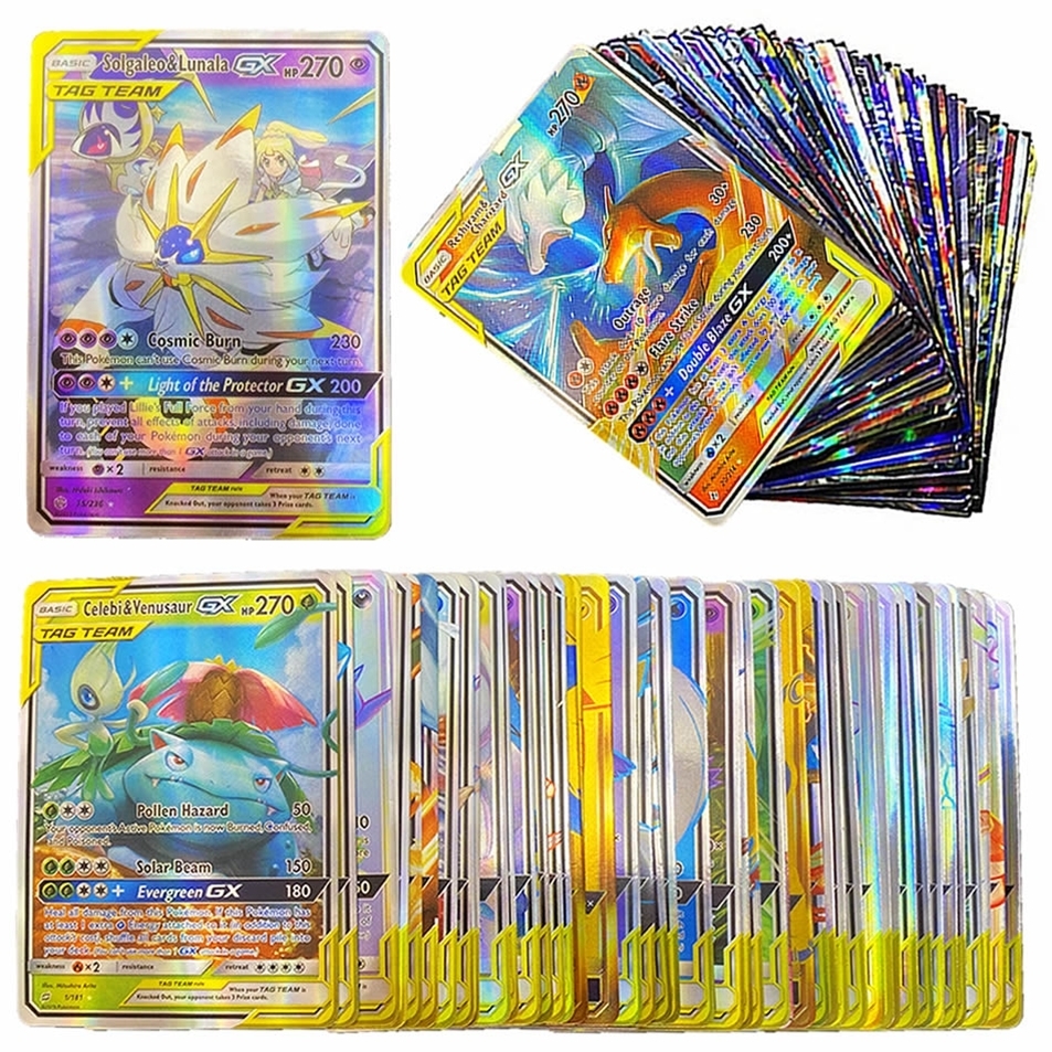 

Card Games TAG TEAM Cards Box 20PCS Shining Playing Game Display Booster GX Energy MEGA Battle Carte Trading Kids Toys Gift 221125