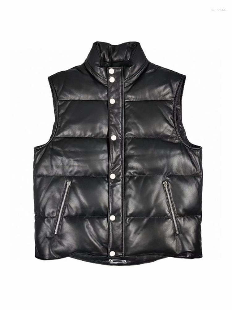 

Men's Hoodies Runway Genuine Leather Down Jacket Vest #runway9283