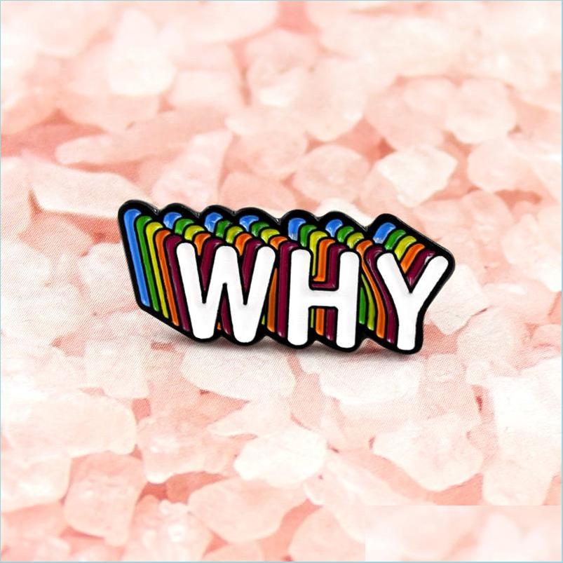 

Pins Brooches Fashion English Word Whymticolor Letter Brooch Enamel Pin Perspective Overlap Lapel Buckle For Kids Badge Jew Dhgarden Dhn2H