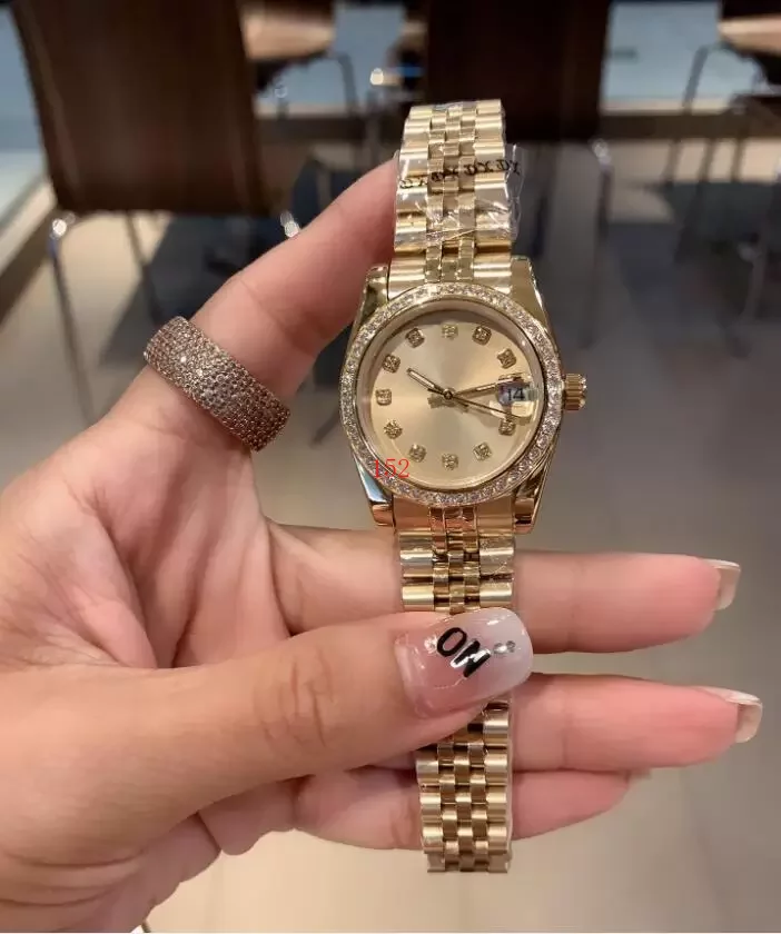 

152womens watch 28mm 31mm 36mm men watches 41mm movement gold stainless steel woman 2813 movement diamond bezel lady ladies wristwatches