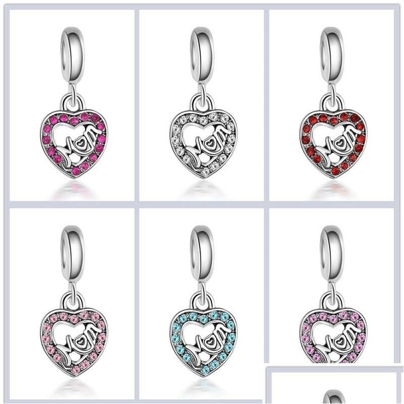 

Silver Fit Pandora Charm Bracelet European Sier Charms Snake Beads Mom Heart Crystal Pendant Diy Chain For Women Bangle Necklace Dro Dh35A