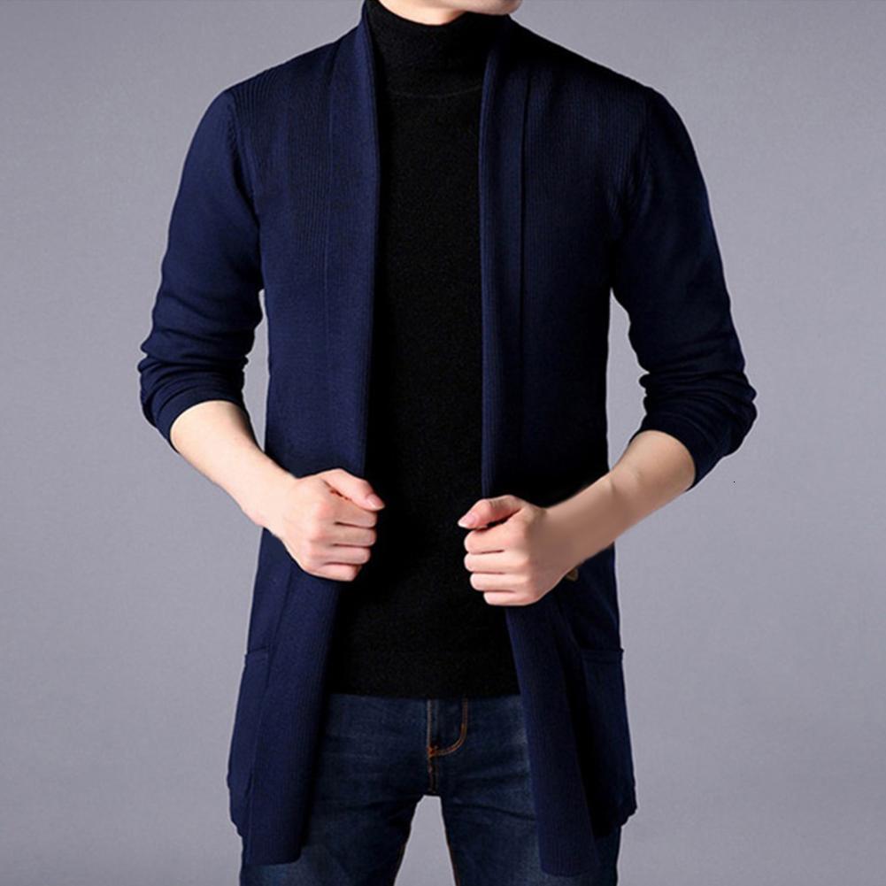 

Men's Sweaters Sweater Coats Men Fashion Autumn Men's Slim Long Solid Color Knitted Jacket Fashion Men's Casual Sweater Cardigan Coats 221128, Black