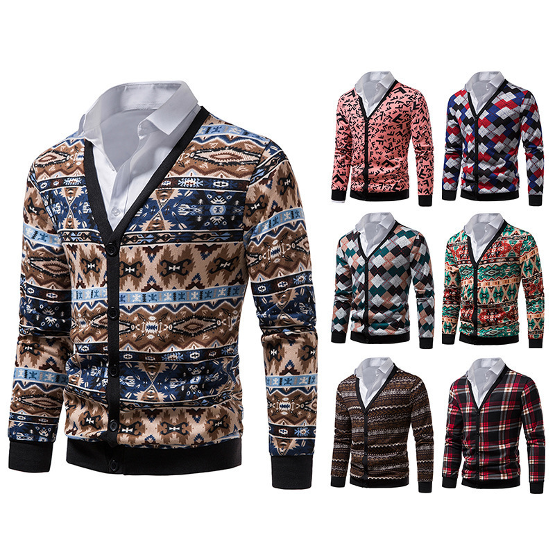 

Men's Sweaters Spring and Autumn Men's Cardigan Casual Trim Vneck Knit Sweater don't Include Shirts 221128
