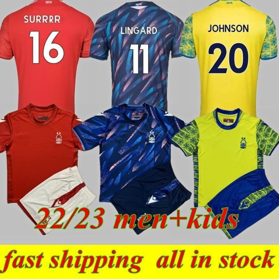 22 23 Lingard Nottingham Soccer Jerseys Johnson Gibbs-White Niakhate Surridge Forest Awoniy Freuler Murnten Williams Mangala Football Shirt Man K