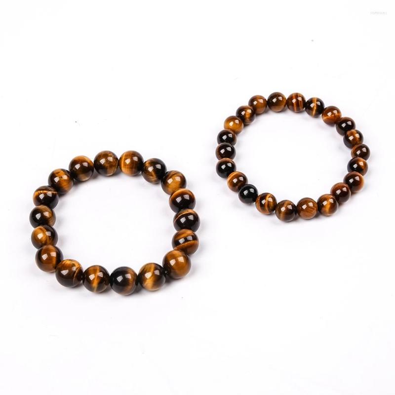 

Strand Tiger Eye Stone Reiki Bracelet Men Women Natural Energy Beads Charm Beaded Stretch Elastic Bracelets 2022 Jewelry Gifts Couples