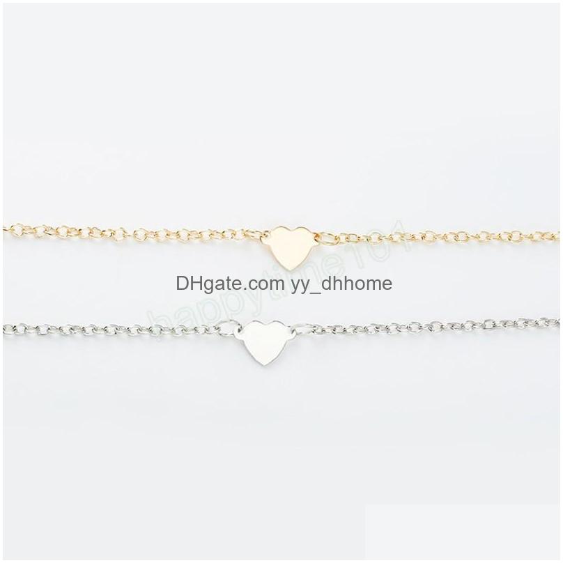 

Charm Bracelets Charming Heart Bracelets Bangles For Women Girls Gold Sier Color Metal Statement 2022 Fashion Jewelry Drop Delivery Dhrli