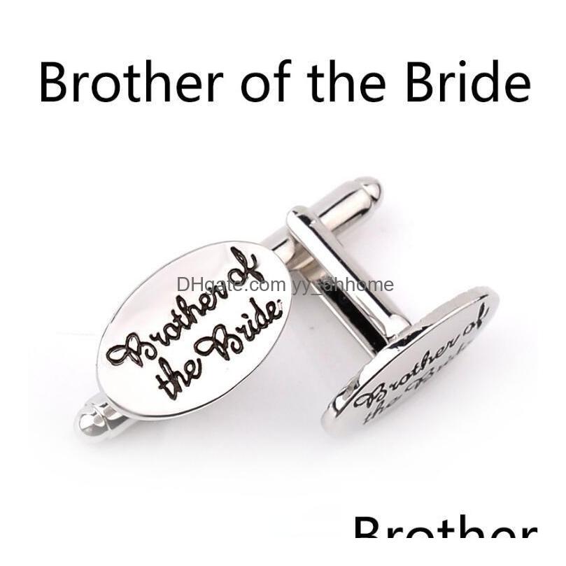 

Cuff Links Mens Wedding Cufflinks Oval Shirt Cuff Link Clips Man/Grooms / Groomsman Usher /Page Boy /Letters Gift Accessories Drop D Dhrxd
