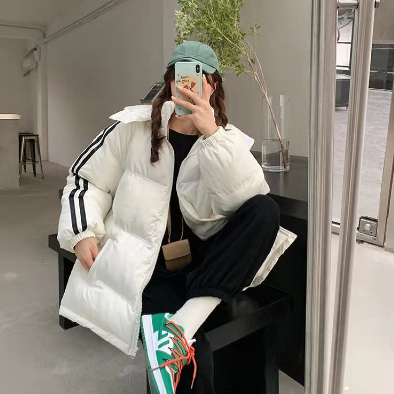 

Women's Down Parkas Cotton Jacket Winter White Loose Hooded Warm Ladies Korean Version Of The Fashion 221125