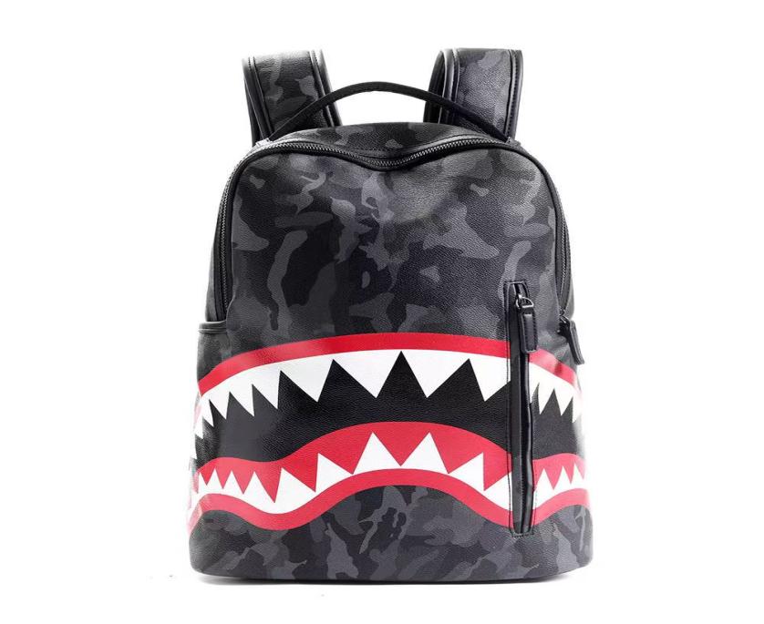 

DesignerNew trendy Leopard women lady backpack bags Shark teeth school backpack Polyester designer backpack with zipper pocket si8386843, Black