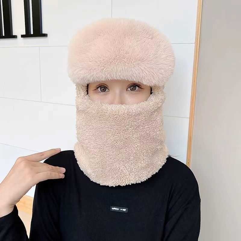 

Cloches Winter cold proof windproof cap Children's new electric car ear protection neck mask bib integrated windproof cap, Deep khaki (lei feng hat)