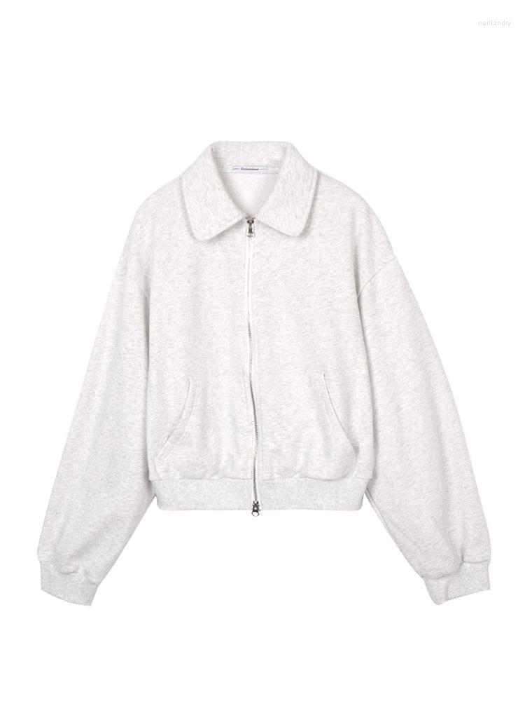 

Women's Hoodies Women's & Sweatshirts Women Fall Winter Turn-down Collar Long Sleeve Cardigan Coat Solid Color Loose Basic Simplicity, Blue