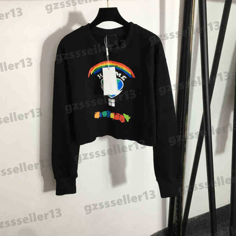 

Designer Womens Hoodie Gve Fashion Brand Sweatshirts Rainbow Alphabet Print Pullover Sweatshirt Long Sleeves Short Tops For Women Clothing, 11