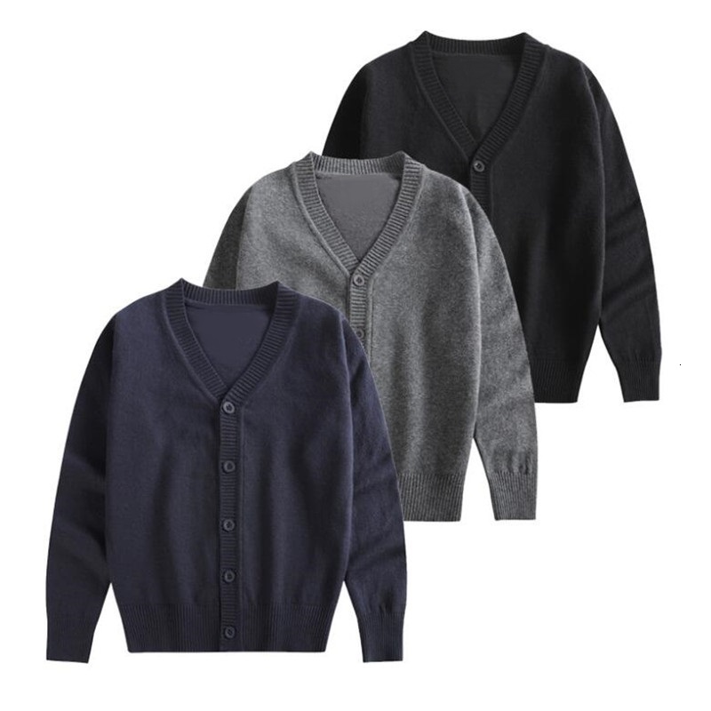 

Cardigan School Uniform Teen Clothes Toddler Knitted Sweater Boys Girls Long Sleeve Children Outerwear Kids Jacket 221128, Gray