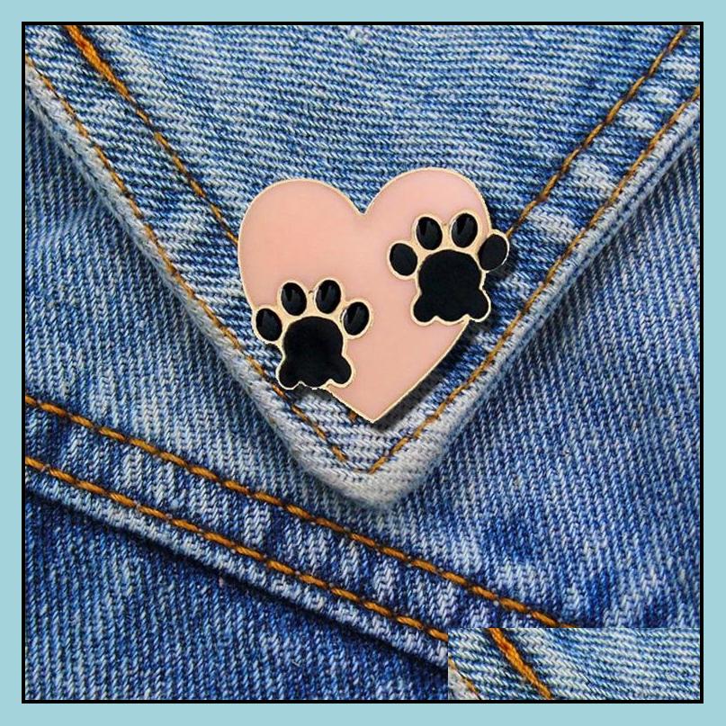 

Pins Brooches Customized Cat Dog Claw Metal Enamel Lapel Brooch Cowboy Female Accessories Bk Wholesale Badge Pink Blue Love Cute Ha Dhenr