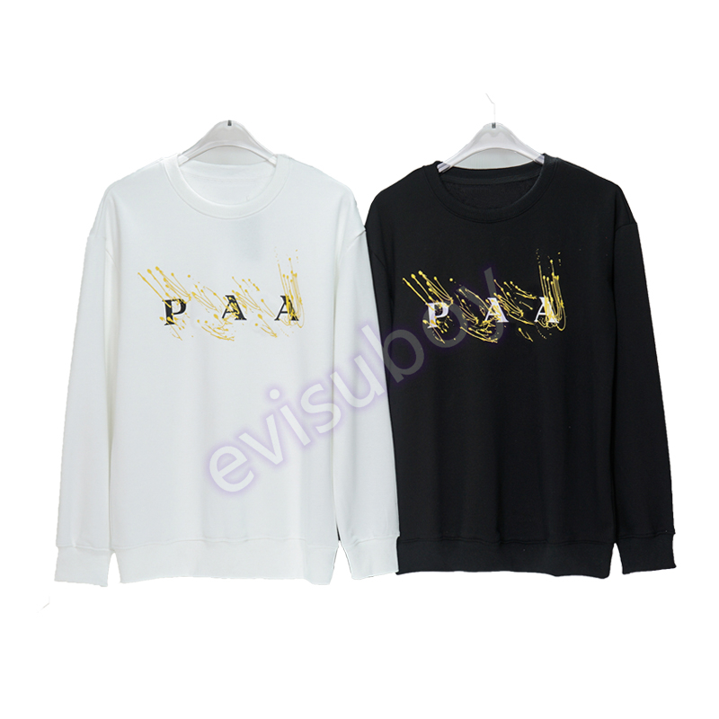 

Fashion Brand Mens Long Sleeve Sweatshirt Luxury Speckle Design Letter Crew Neck Sweatshirt Loose Pullover Casual Top Black White Asian Size M-3XL