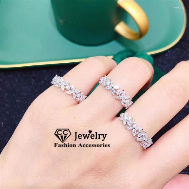 

Wedding Rings Flower For Women Silver Color Cubic Zirconia Stone Fashion Jewelry Accessories Ring Drop 3118