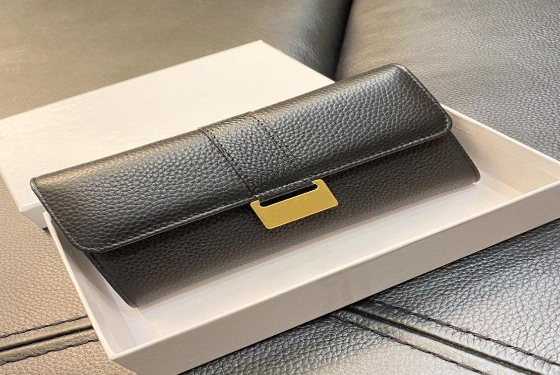

Luxury Designer genuine leather classic standard wallet fashion long purse moneybag zipper pouch coin pocket note compartment2348145, Black