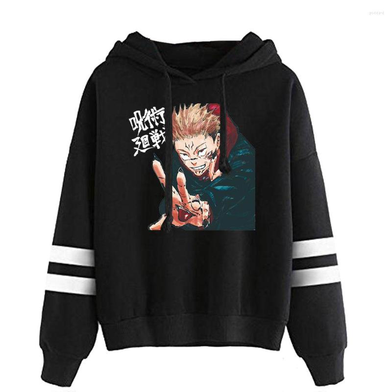 

Men's Hoodies Japanese Anime Jujutsu Kaisen For Men Women Long Sleeve Oversized Hooded Sweatshirts Casual Unisex Clothes, Black