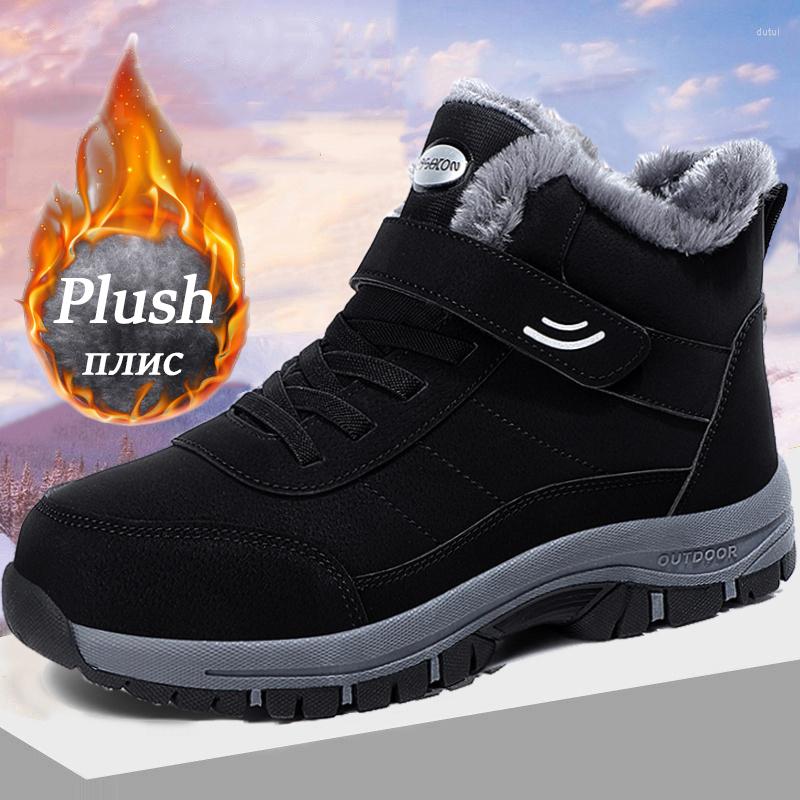 

Boots Leather Men Women Shoes Waterproof Boot Man Plush Keep Warm Outdoor Ankle Military Combat Walk On Ice Sneakers, Red
