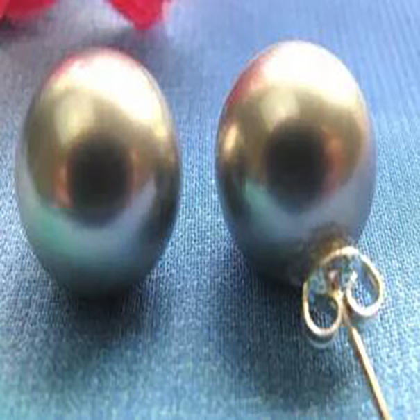 

fashion Jewellery 12mm round gray south sea shell pearl earring