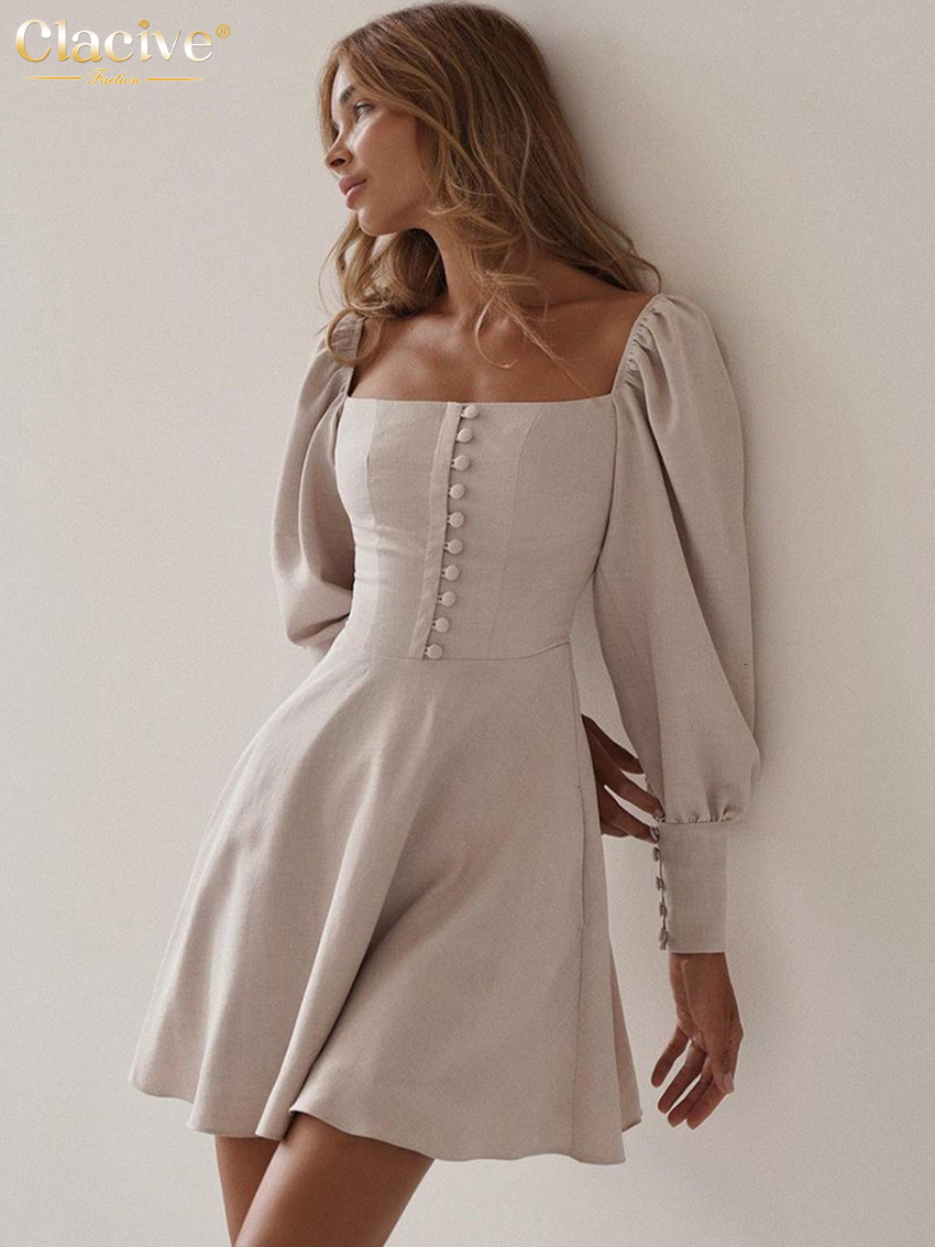 

Casual Dresses Clacive Sexy Slim Square Collar Women S Winter Long Sleeve Bodycon Mini Elegant Party For Year 221125, Black