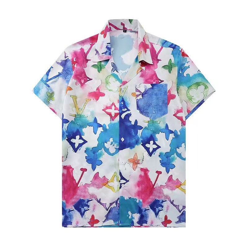 

Mens Fashion Flower Tiger Print Shirts Casual Button Down Short Sleeve Hawaiian Shirt Suits Summer Beach Designer Dress Shirts