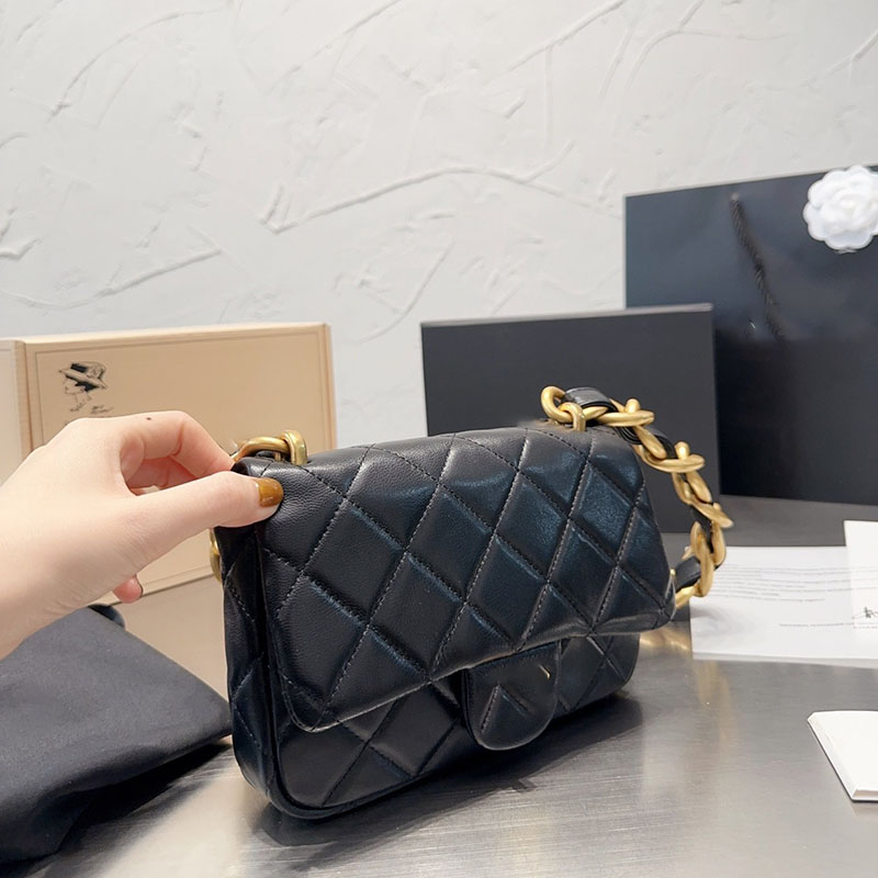 

Luxury Women Mini Versatile Designer Crossbody Bag Diamond Lattice Leather Quilted Classic Flap Shoulder Bag Handbags Retro Clutch Birkin Coin Purse Suitcases, Black