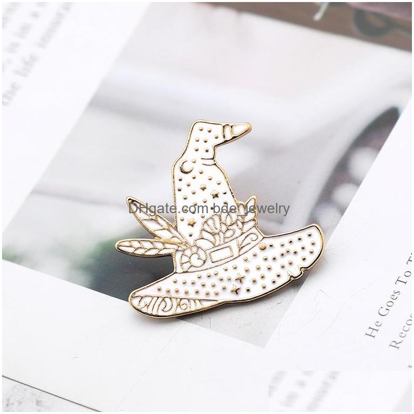 

Pins Brooches Gold Plated Cartoon Magic Hat Brooch Pins Enamel Funny Metal Brooches For Girls Gift Jewelry Badges Bag Clothes Acces Dhwwm