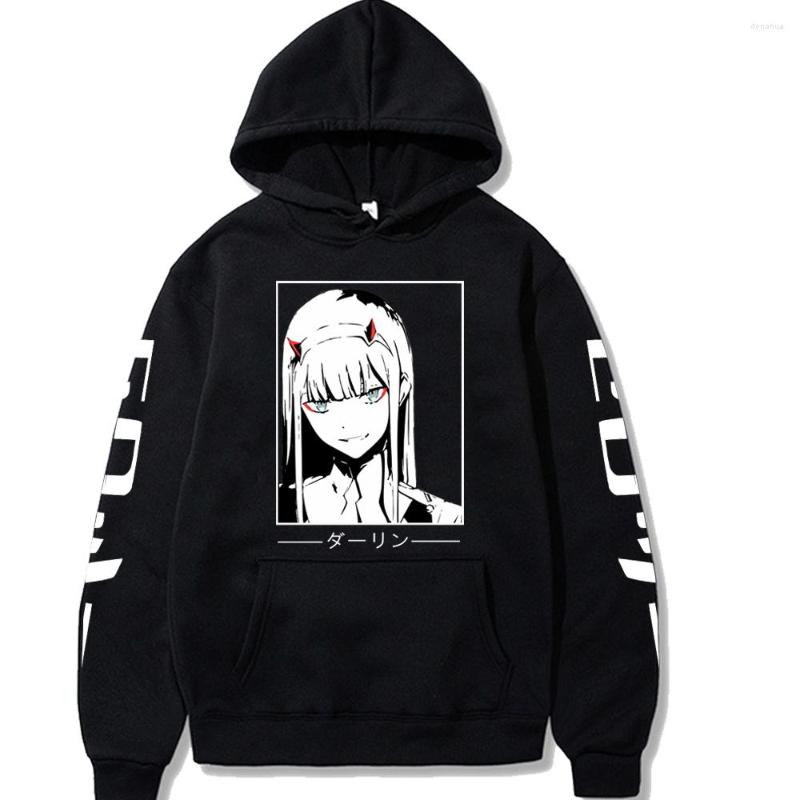 

Men's Hoodies Men's Hoodie Darling In The Franxx Zero Two Autumn Winter Women Men Tracksuit Harajuku Streetwear Japanese Anime Clothes, Black