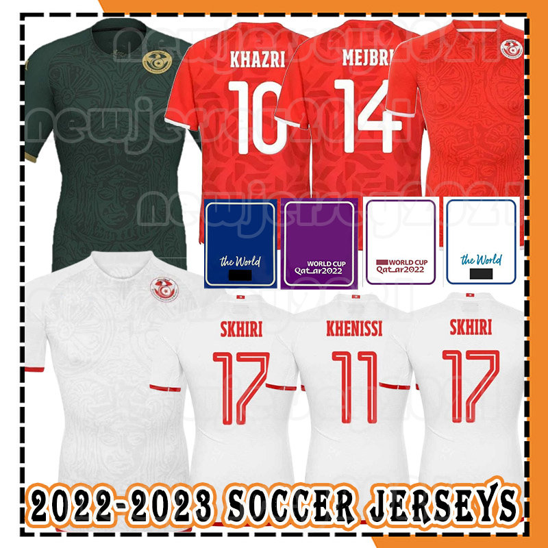 

22-23 Tunisia Soccer Jerseys National Team HANNIBAL JKHAZRI JAZIRI MSAKNI SLITI KHENISSI BEN SAID ABDI TALBI LAIDOUNI SLIMANE home away Football Shirt, Men jersey(tu ni si)