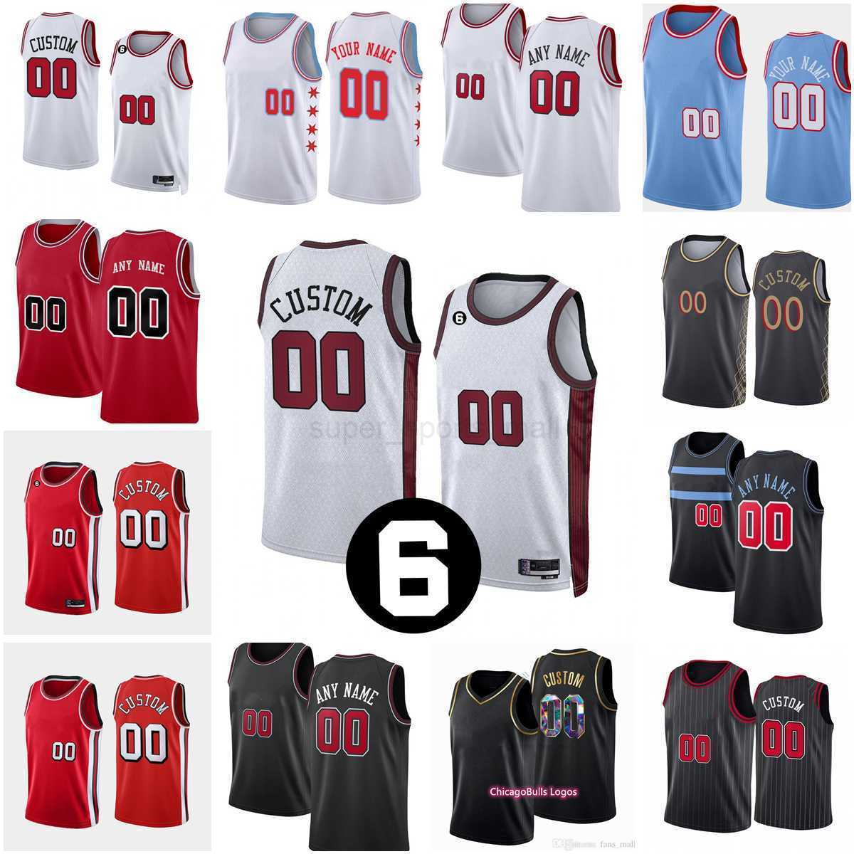 

6 Patch Custom Printed 2022-23 Chicago''Bulls''New Basketball Jerseys Vucevic DeRozan Ball Caruso Williams White Bradley Green Dosunmu Simonovic Dragic Terry