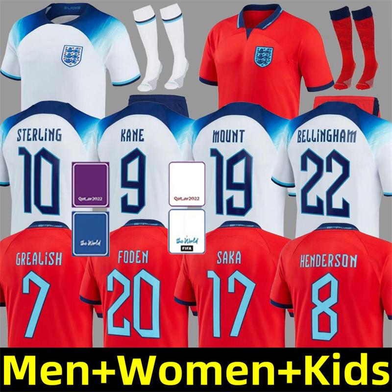 

KANE ENGLAND Soccer Jerseys FODEN GREALISH SAKA national team TRIPPIER STERLING RASHFORD MOUNT Rice 2022 2023 football shirt men women kids kit sets socks uniforms, Colour 6