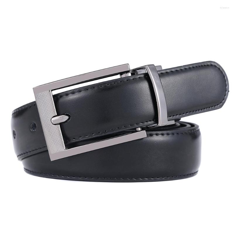 

Belts European And Business Leisure Belt 3.2cm Reversible Leather Men's, Black