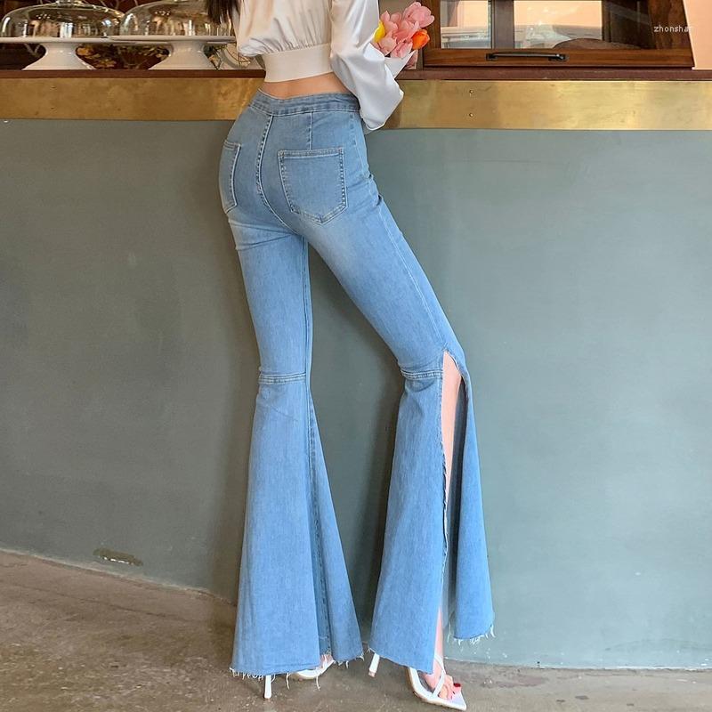 

Women's Jeans Women's Summer Trousers Trend Fashion Split Bell Bottom Elasticity Long Vintage Flare Leggings Pants Woman Skinny Korean, Black jeans