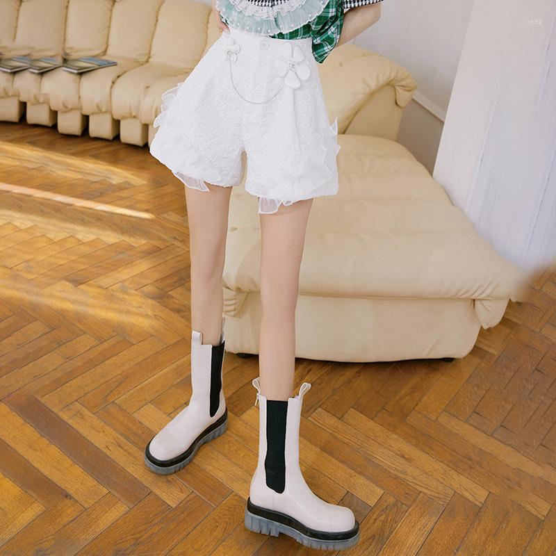 

Women' Shorts Fashion Women' Summer Pants Wholesale 2022 Butterfly Splicing Sports Break Slacks Lace Black White