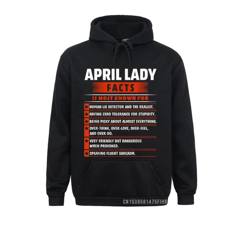 

Men' Hoodies & Sweatshirts April Lady Facts Funny Most Known For Human Lie Detector Hoodie Street Long Sleeve Boy Moto Biker Clothes, Black