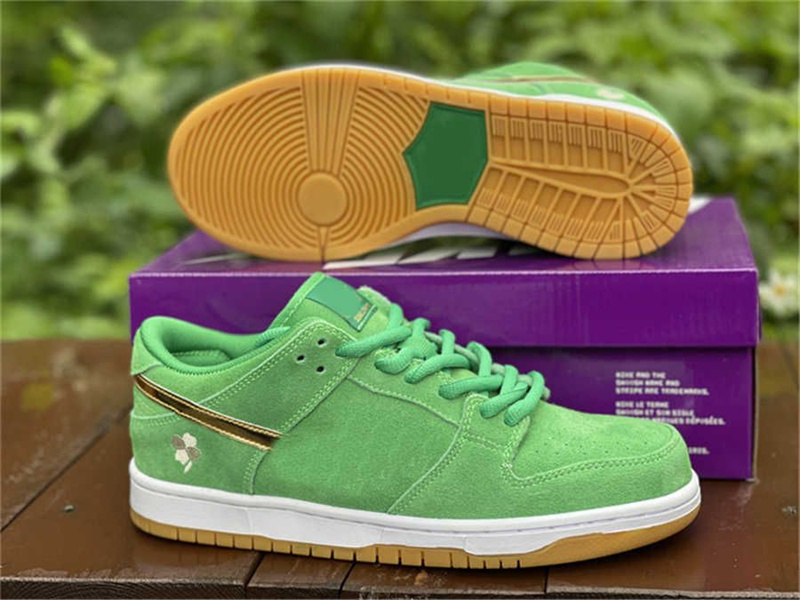 

St. Patrick Day Authentic Casual Shoes Lucky Green/White-Metallic Gold BQ6817-303 With Original Box