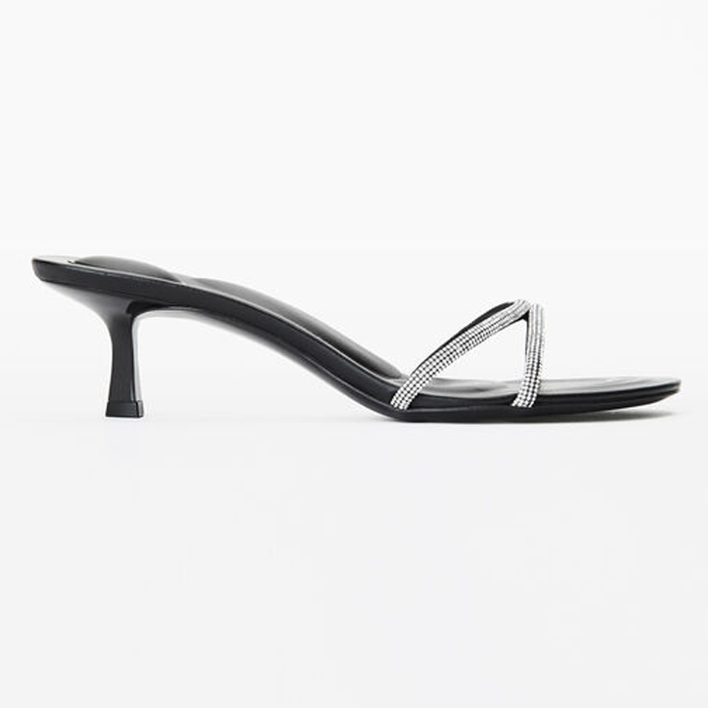 

Dress Shoes dahlia 105 Crystal sandals 'Black/clear strappy trimmed glass and lined with lamb skin, 4#5cm