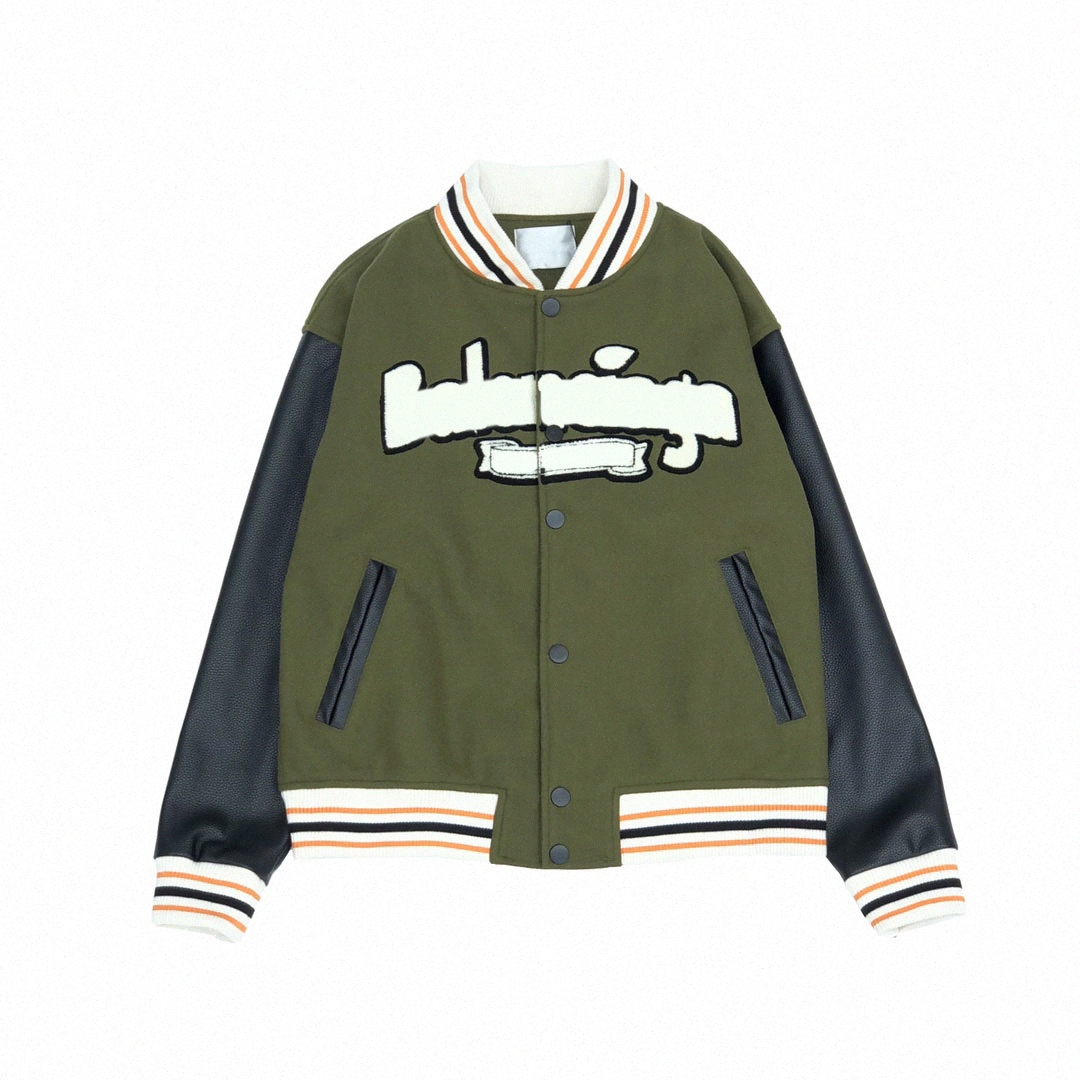 

Autumn and winter Mens jackets long sleeve coat outwear print letteer coats baseball uniform jacket loose causual clothing u5PU#