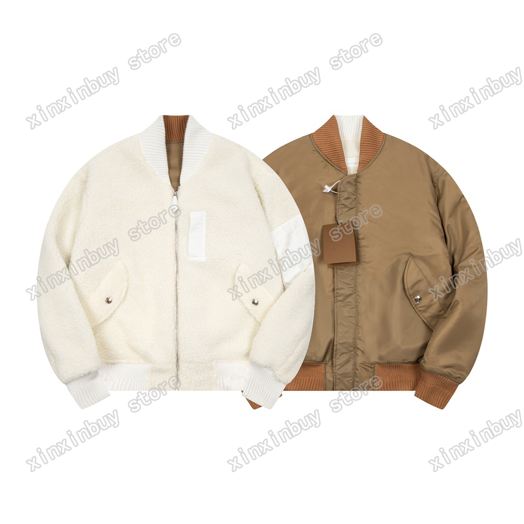 

xinxinbuy Men designer Coat Jacket fleece puffer two-sided England pocket zipper Wool Blend long sleeve women green Black beige blue S-2XL, 01