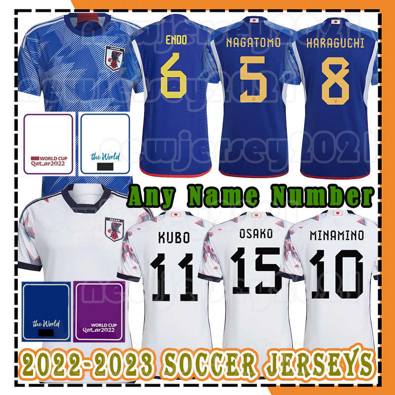 

2022-2023 Japan Soccer Jersey national team MINAMINO HONDA NAGATOMO KAMADA MACHINO Shirt OSAKO KUBO HARAGUCHI JAPAN home away football Shirt uniforms, Men jersey+patch(ri ben)