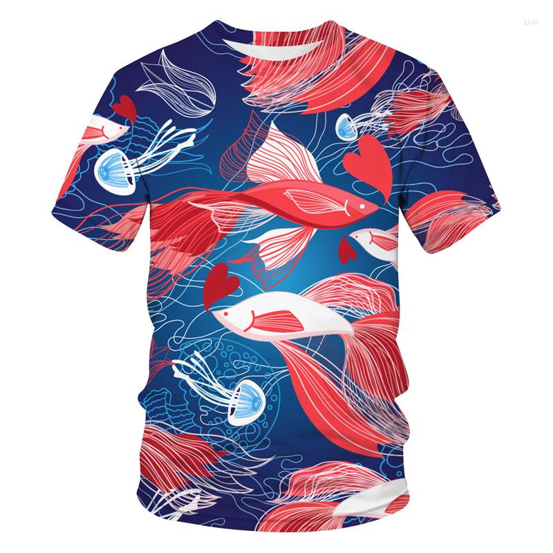

Men's T Shirts 2022 Est Cartoon O-neck Style Harajuku Short Sleeve T-shirt Fashion Men Casual Tops Tee Mens Sea 3D Print Clothing, Cbt-2914