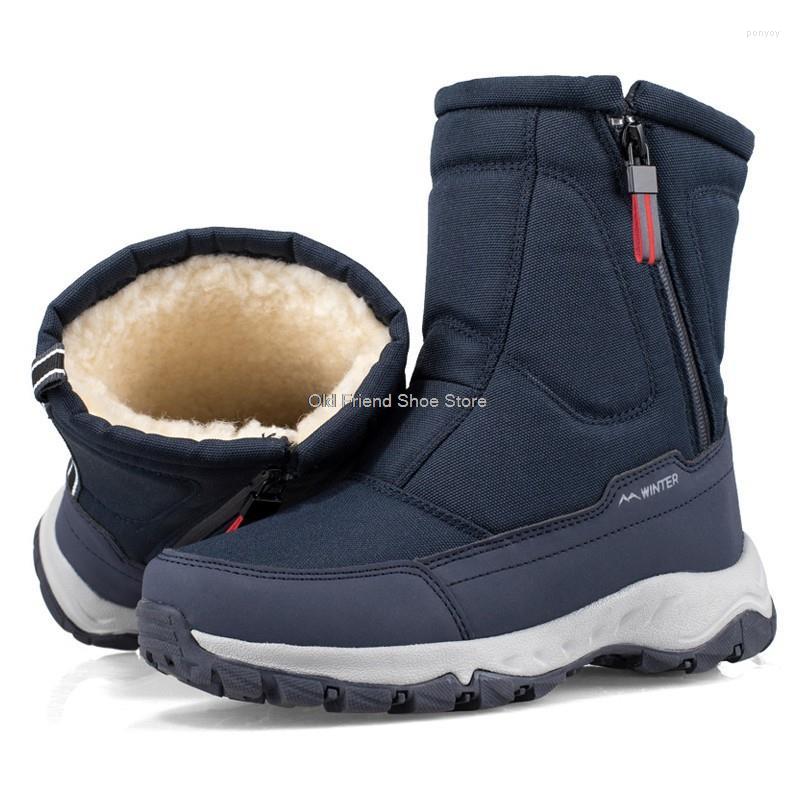 

Boots High Top Men Snow Warm Wool Men's Winter Waterproof Non-slip Women Outdoor Cutton Shoes Man Couple, Red-women
