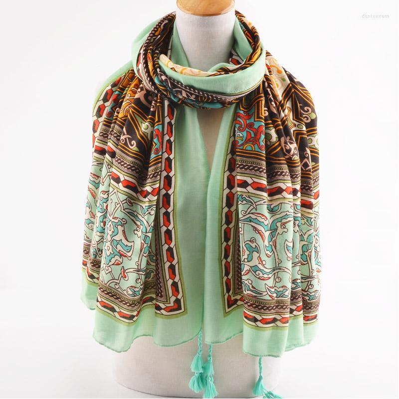 

Scarves Winter Wraps Cotton Geometric Tassel Scarf Muslim Hijab Shawls And British Style Women Stole Ponchos Capes