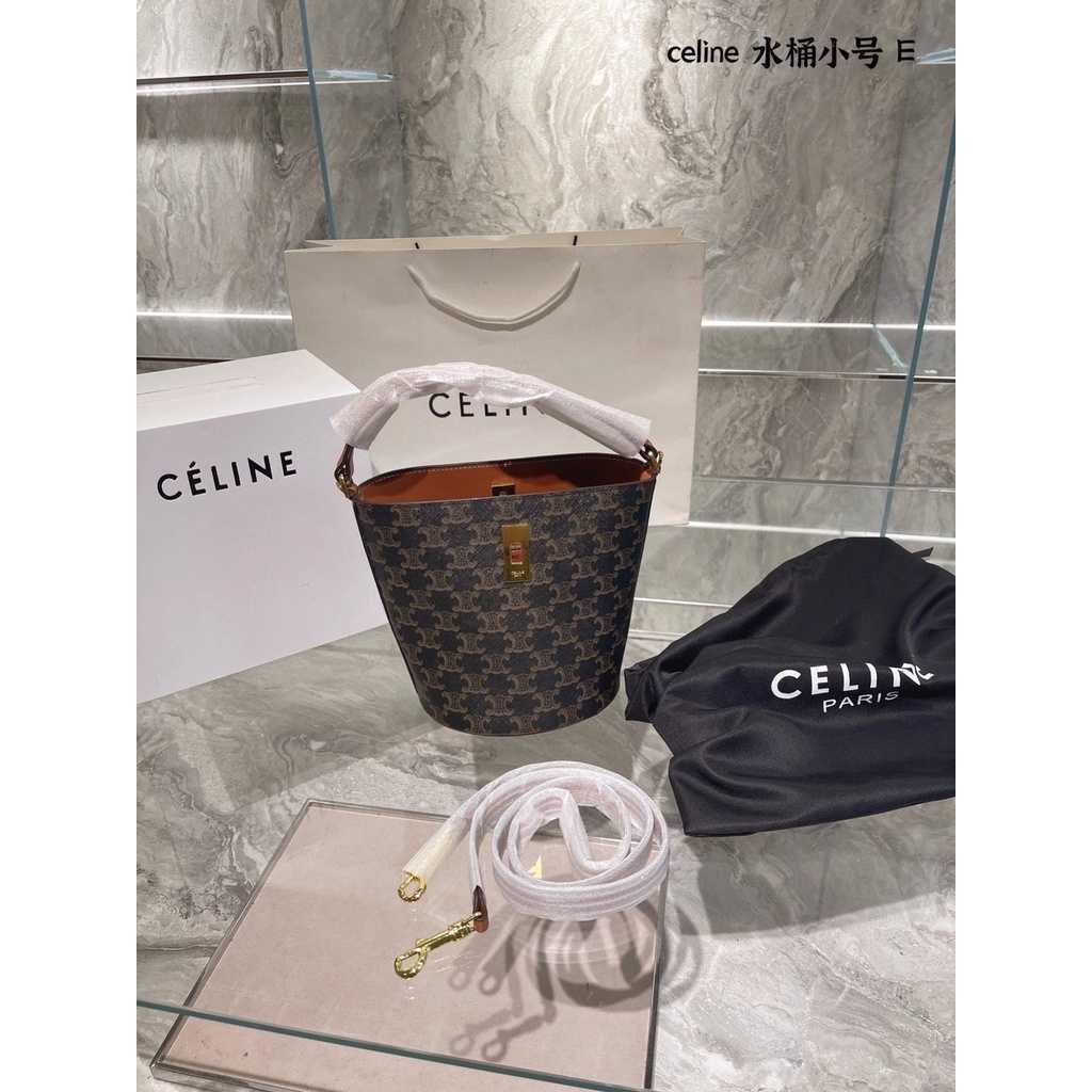

Fashion Celinns Bag Designer Woman's Handbag Leather Presbyopic Bucket 16 Retro Style Medieval Cabinet New Messenger High Quality Luxury, Silver