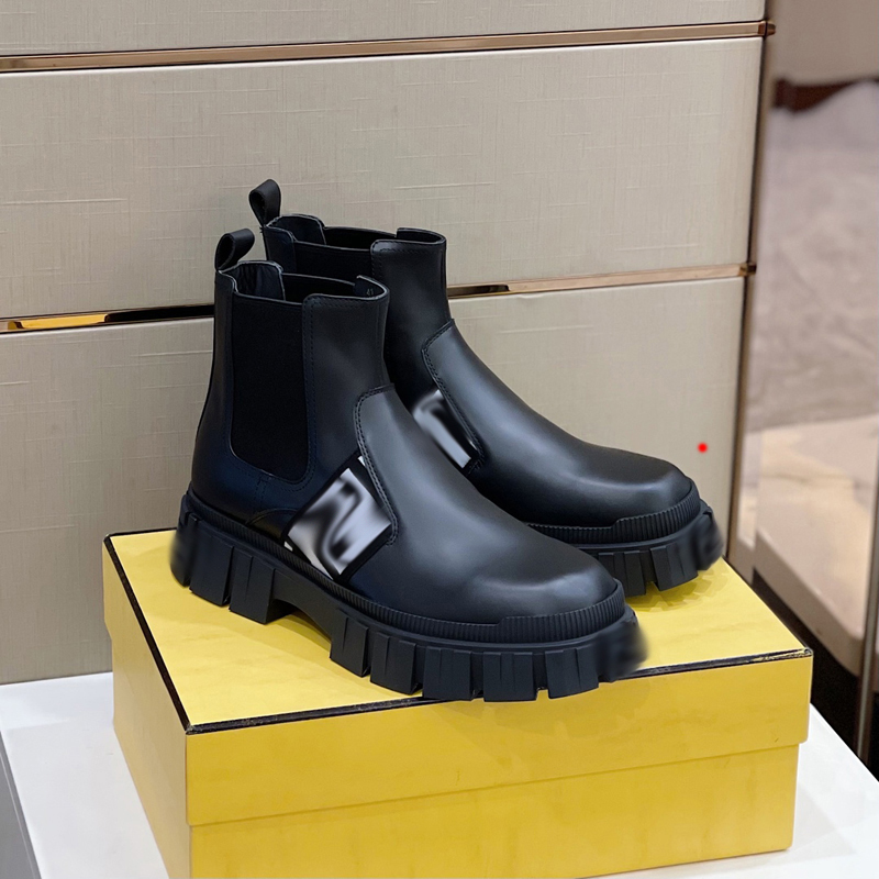 

2023 Man Martin Boots for Woman Black Genuine Leather Autumn Winter New Matte Fashion Wearing Top Designer men Dress Shoes Size 39-45 -M257, Picture color